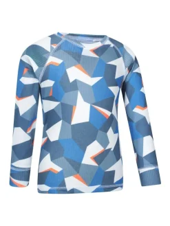 Mountain Warehouse Blue Talus Printed Baselayer-Top & Pants Set^BOY Nightwear|Thermals