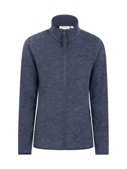 Discount Mountain Warehouse Womens Snowdon Melange II Full-Zip Fleece Dark Blue