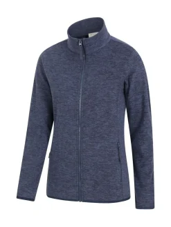 Discount Mountain Warehouse Womens Snowdon Melange II Full-Zip Fleece Dark Blue