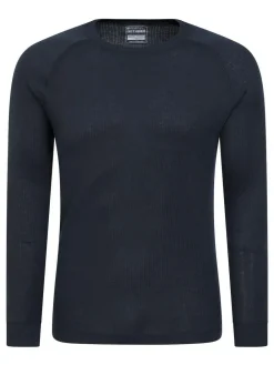 Online Mountain Warehouse Talus Mens Round Neck Thermal Top Dark Blue