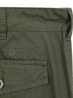 Discount Mountain Warehouse Green Mens Lakeside 100% Cotton Cargo Shorts