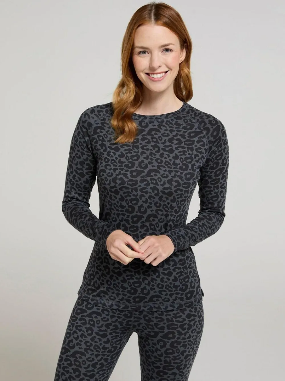 Mountain Warehouse Grey Talus Printed Womens Thermal Top^Women Thermals
