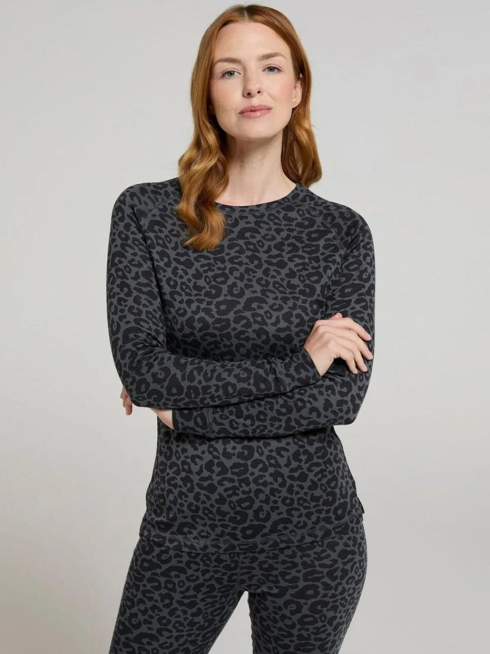Mountain Warehouse Grey Talus Printed Womens Thermal Top^Women Thermals