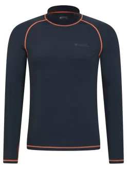 Online Mountain Warehouse Mens Long Sleeve Rash Vest Navy Blue