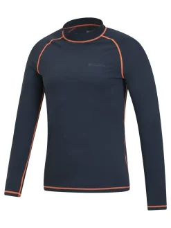 Online Mountain Warehouse Mens Long Sleeve Rash Vest Navy Blue