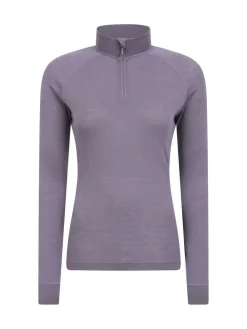 Mountain Warehouse Purple Womens Merino Zip Neck Thermal Top^Women Thermals