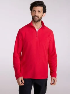 Discount Mountain Warehouse Red Camber II Half-Zip Quick Drying Fleece
