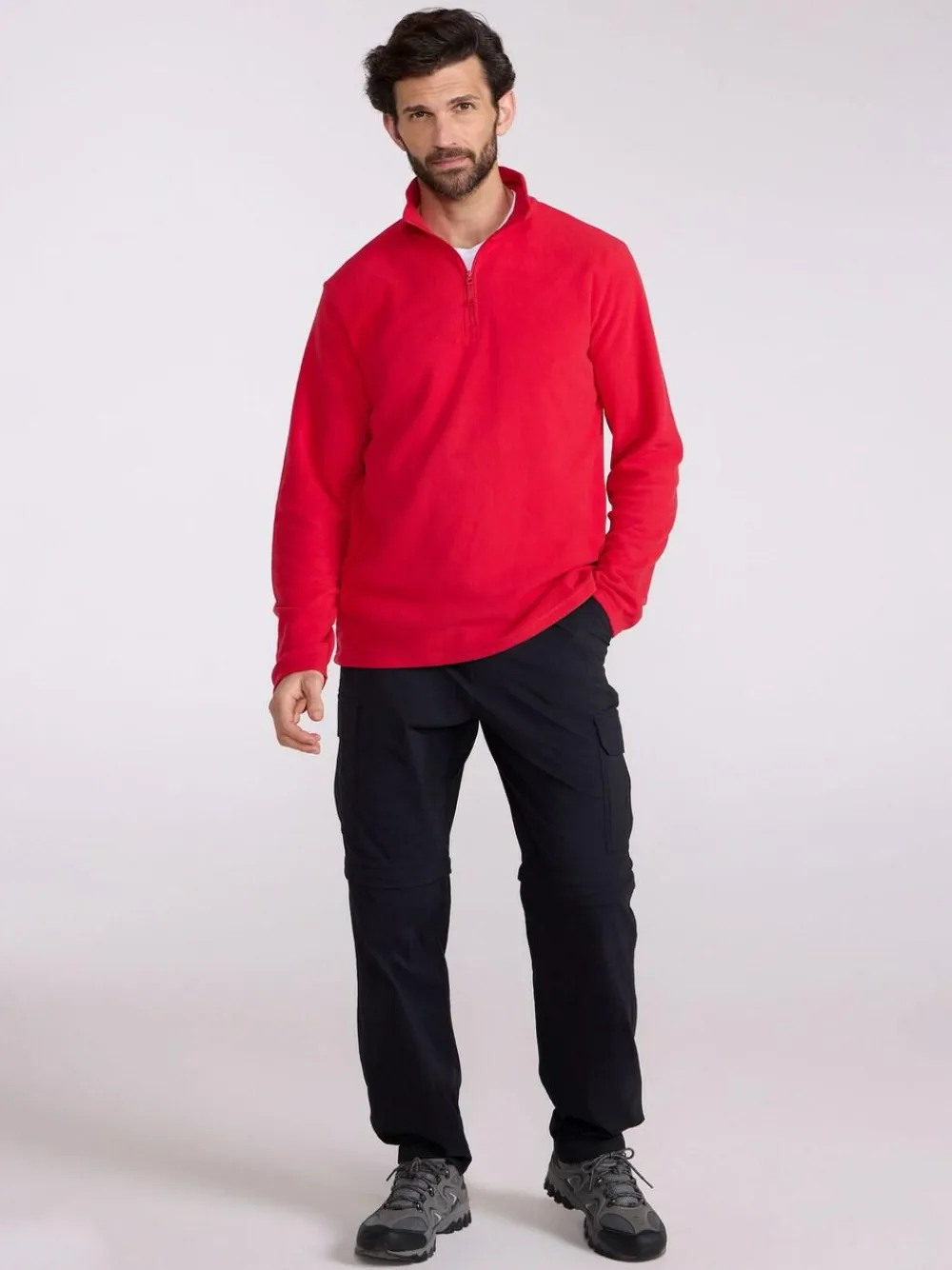 Discount Mountain Warehouse Red Camber II Half-Zip Quick Drying Fleece
