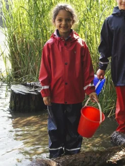 Muddy Puddles Red Rainy Day Waterproof Jacket And Trousers Rain Set^BOY Tznius Pants