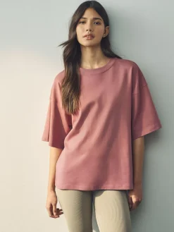 Next Multi 100% Cotton Boxy Short Sleeve T-Shirts 5 Pack^Women Nightwear|Tops & T-Shirts