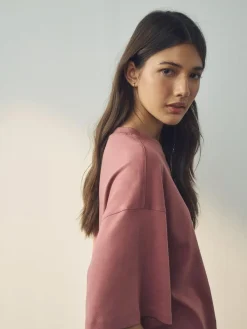 Next Multi 100% Cotton Boxy Short Sleeve T-Shirts 5 Pack^Women Nightwear|Tops & T-Shirts