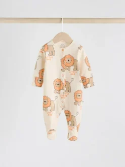 Discount Next Multi 4 Pack Animal Baby 100% Cotton Sleepsuits (0mths-2yrs)