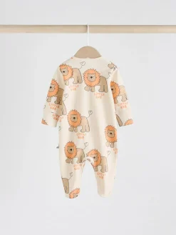 Discount Next Multi 4 Pack Animal Baby 100% Cotton Sleepsuits (0mths-2yrs)
