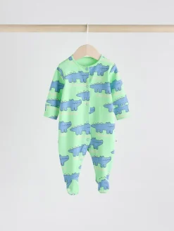 Discount Next Multi 4 Pack Animal Baby 100% Cotton Sleepsuits (0mths-2yrs)