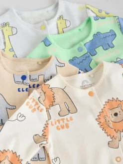Discount Next Multi 4 Pack Animal Baby 100% Cotton Sleepsuits (0mths-2yrs)