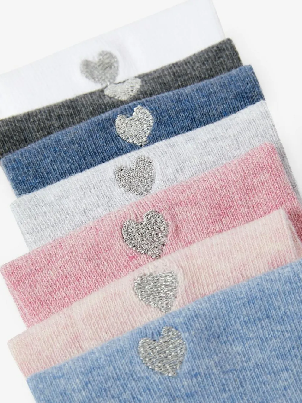 Sale Next Multi 7 Pack Cotton Rich Heart Embroidered Ankle Socks