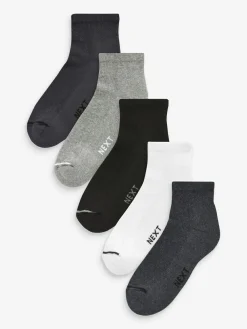 Online Next 5 Pack Cushioned Mid Trainer Socks Multi
