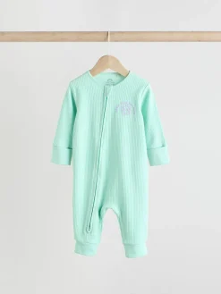 Next Multi 3 Pack Two Way Zip Baby Sleepsuits (0mths-3yrs)^ Nightwear