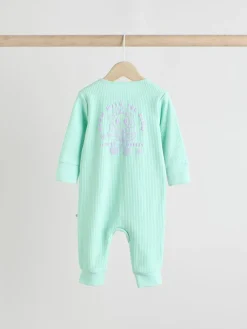 Next Multi 3 Pack Two Way Zip Baby Sleepsuits (0mths-3yrs)^ Nightwear