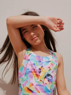 Sale Next Sports Open Back Swimsuit (3-16yrs) Multi Abstract