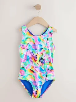 Sale Next Sports Open Back Swimsuit (3-16yrs) Multi Abstract