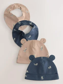 Outlet Next Baby Beanie and Bibs 4 Piece Set (0-18mths) Multi