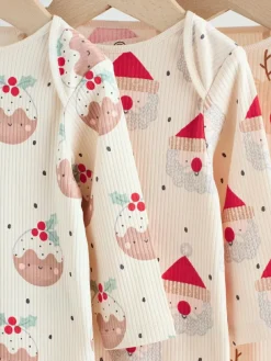 Next Multi Baby Christmas Bodysuits 3 Pack^BOY Vests|Vests