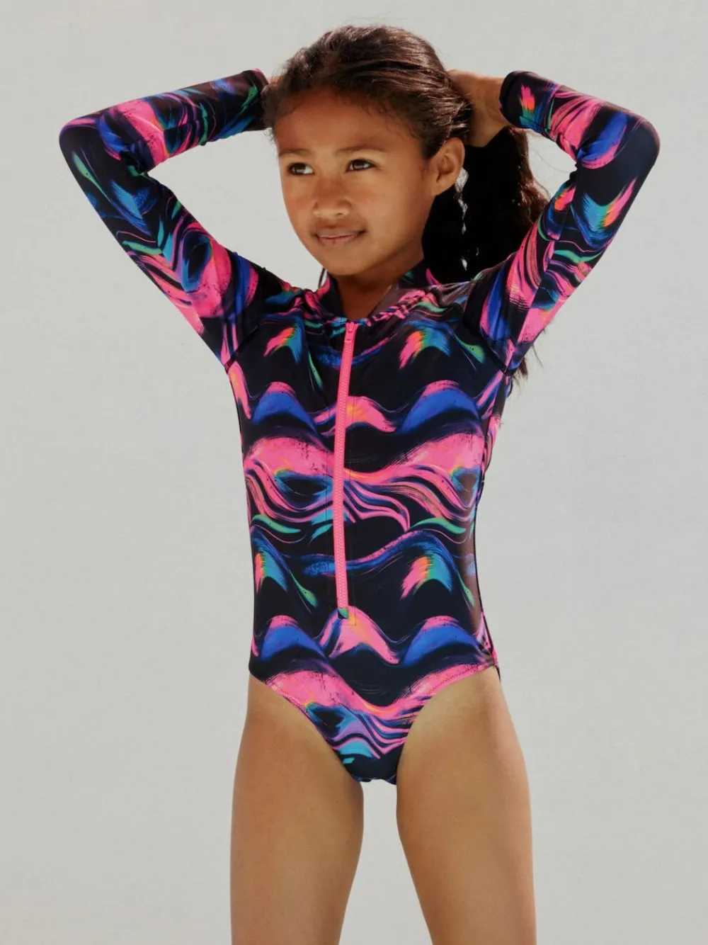 Discount Next Multi Black Long Sleeve Sunsafe Swimsuit (3mths-16yrs)
