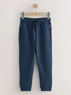 Next Slim Fit Zip Joggers 3 Pack (3-16yrs) Multi Black/Navy/Mineral