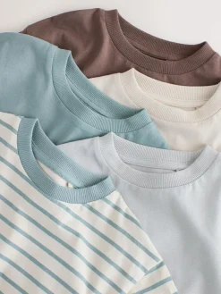 Next Multi Blue Long Sleeve T-Shirts 5 Pack (3mths-7yrs)^BOY Tops|Multipacks