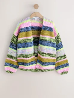 Outlet Next Multi Blue/Green Stripe Soft Touch Chunky Knit Cardigan