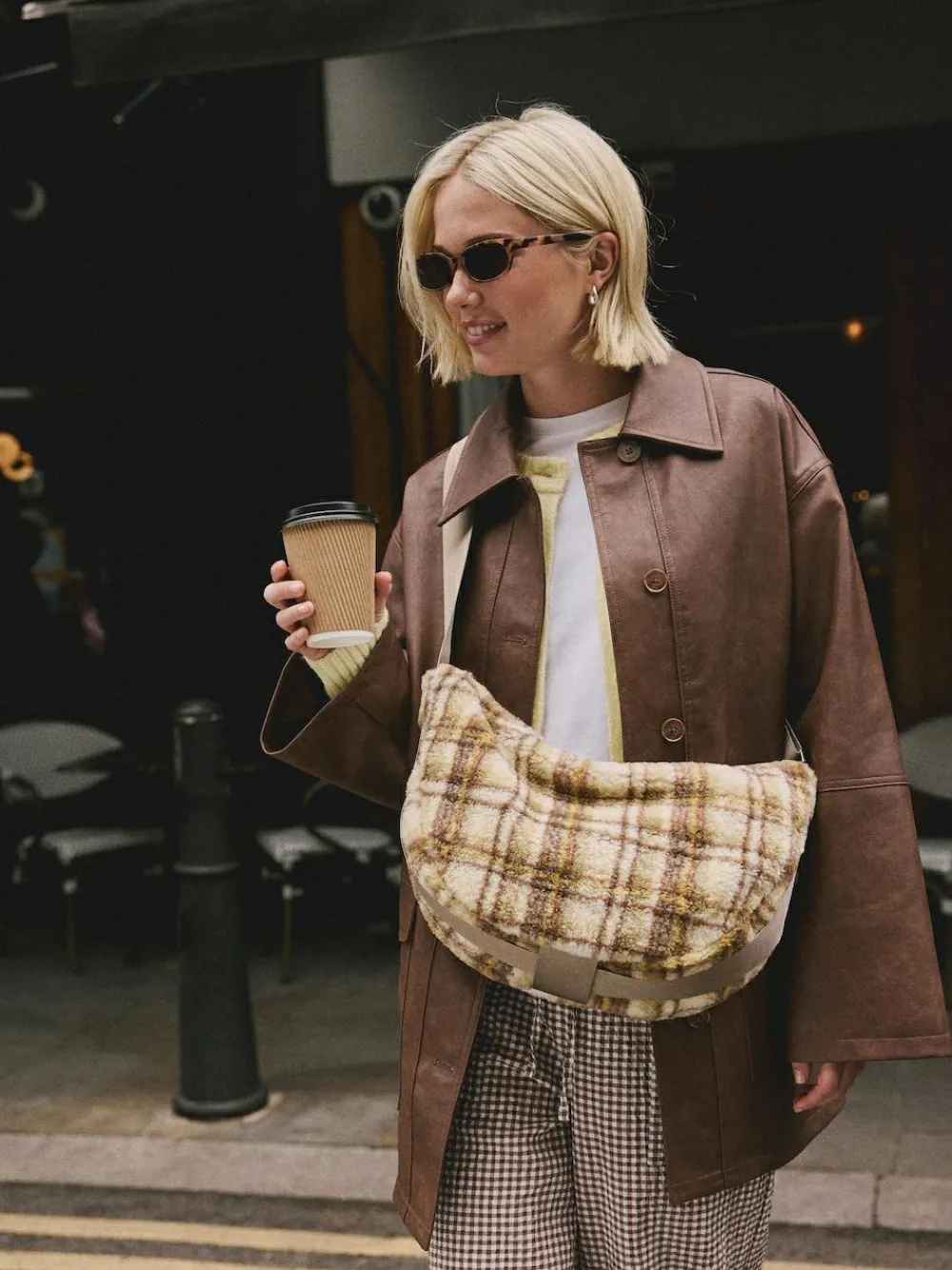 Next Multi Borg Sling Checkered Cross-Body Bag^Women Bags