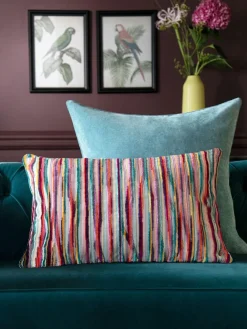 Outlet Next Multi Bright 40 x 59cm Cut Velvet Stripe Cushion