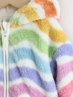 New Next Baby Fleece Hooded Zip Jacket (0mths-2yrs) Multi Bright