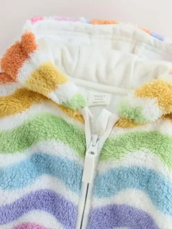 New Next Baby Fleece Hooded Zip Jacket (0mths-2yrs) Multi Bright