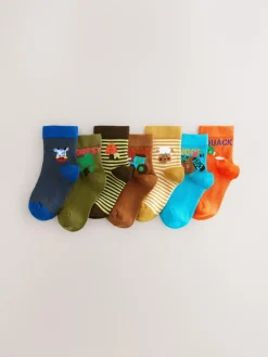 Next Multi Bright Characters Cotton Rich Socks 7 Pack