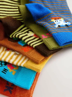 Next Multi Bright Characters Cotton Rich Socks 7 Pack
