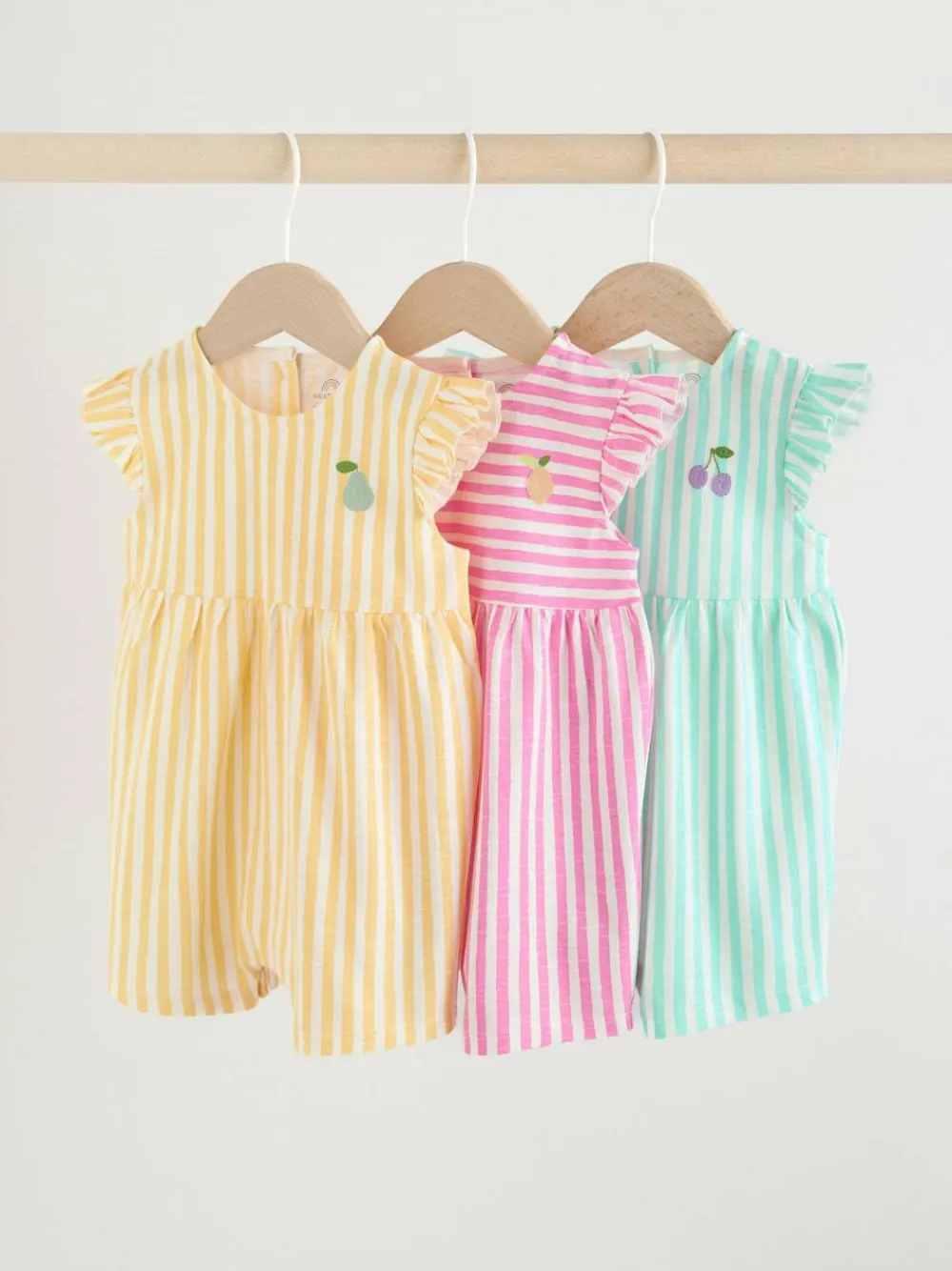 Hot Next 3 Pack Baby Rompers Multi Bright Colour Stripe