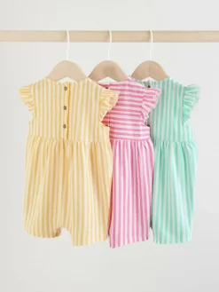 Hot Next 3 Pack Baby Rompers Multi Bright Colour Stripe