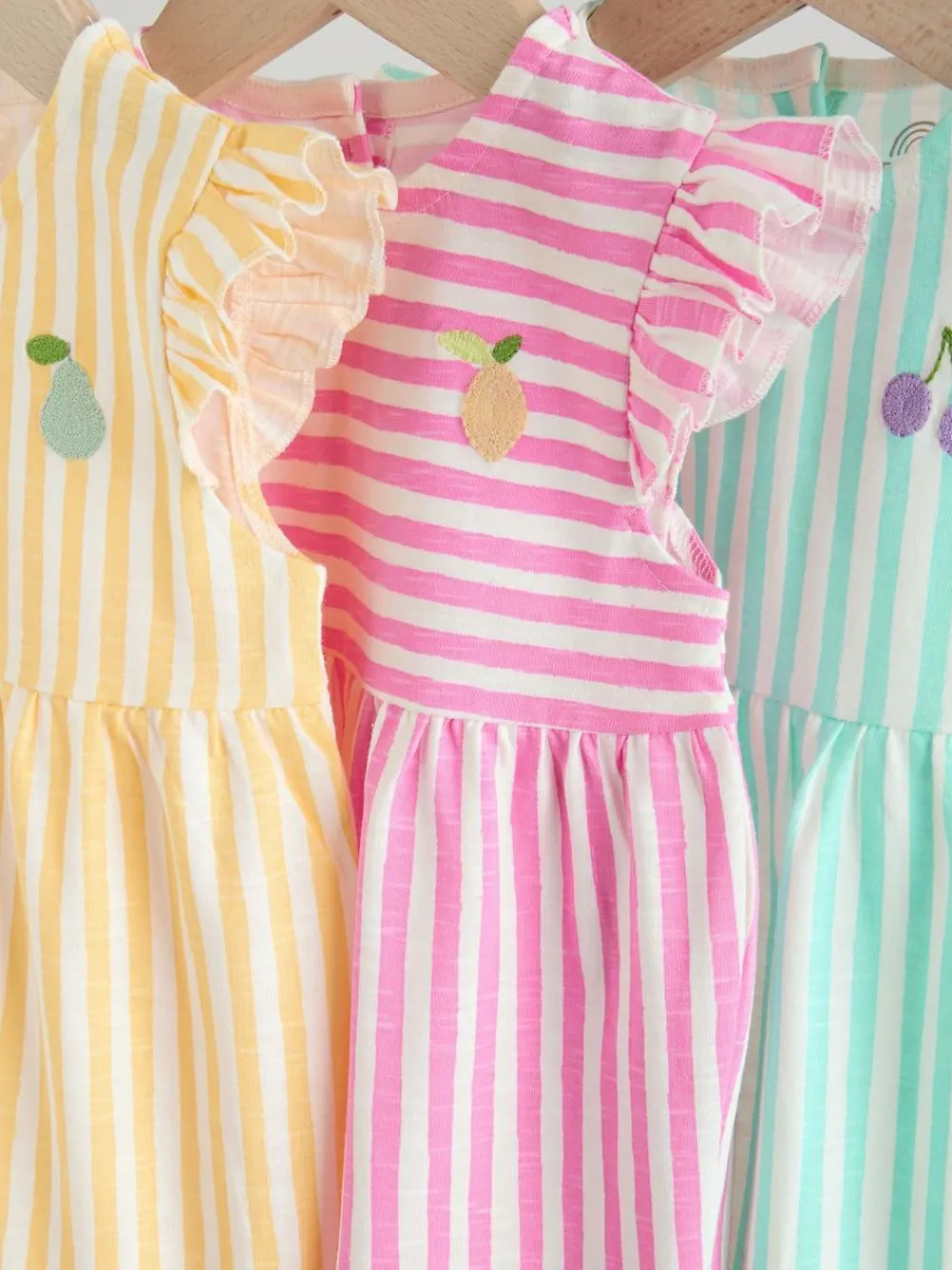 Hot Next 3 Pack Baby Rompers Multi Bright Colour Stripe