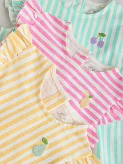 Hot Next 3 Pack Baby Rompers Multi Bright Colour Stripe