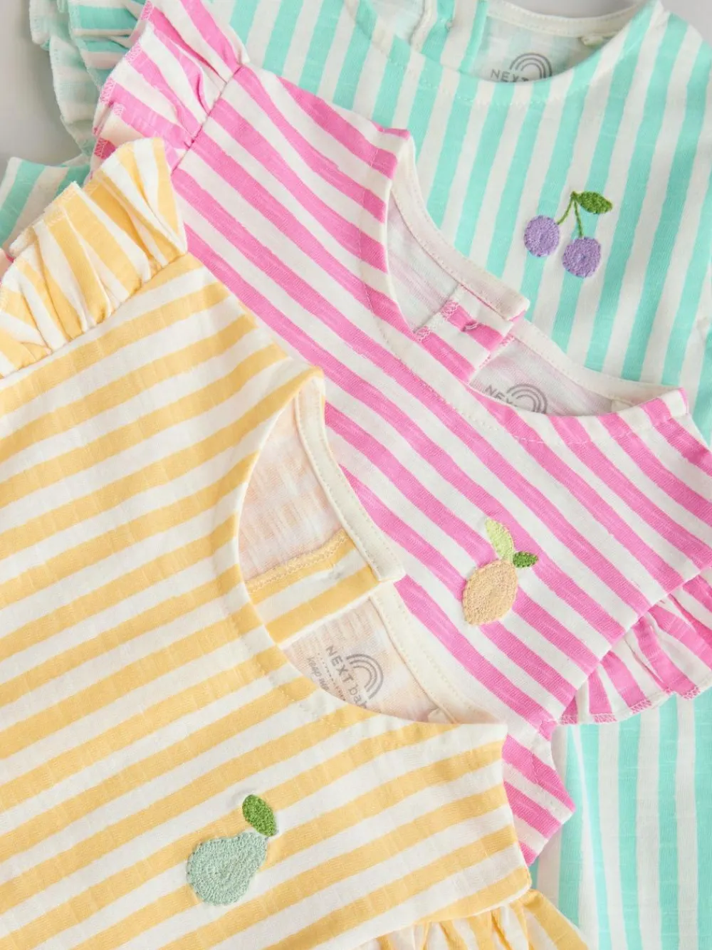 Hot Next 3 Pack Baby Rompers Multi Bright Colour Stripe