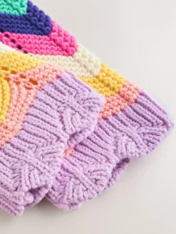 Next Multi Bright Crochet Striped Knitted Baby Cardigan (0mths-2yrs)^ Knitwear & Sweaters|Knitwear