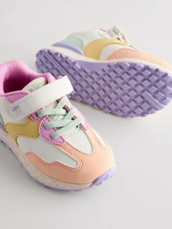 Online Next Elastic Lace Touch Fastening Trainers Multi Bright