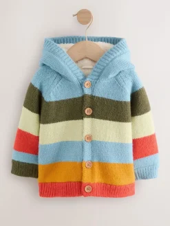 Next Multi Bright Stripe Character Cardigan (3mths-7yrs)^BOY Knitwear|Knitwear