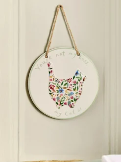 Outlet Next Multi Ceramic Floral Cat Person Hanging Decoration