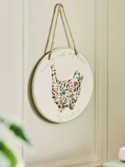 Outlet Next Multi Ceramic Floral Cat Person Hanging Decoration