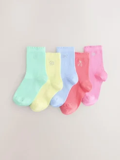 Online Next Cotton Rich Diamante Ankle Socks 5 Pack Multi