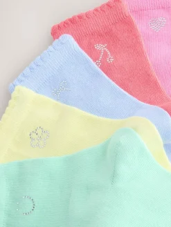 Online Next Cotton Rich Diamante Ankle Socks 5 Pack Multi