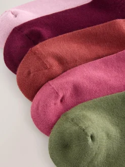 Next Multi Cotton Rich Ribbed Ankle Socks 5 Pack